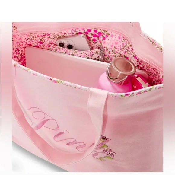 Victoria's Secret Pink Embroidered Tote - Picture 2 of 4
